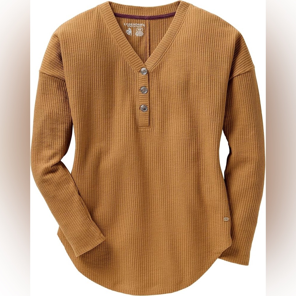 Legendary Whitetails Women’s Solstice Henley Tunic Waffle Knit Henley Shirt